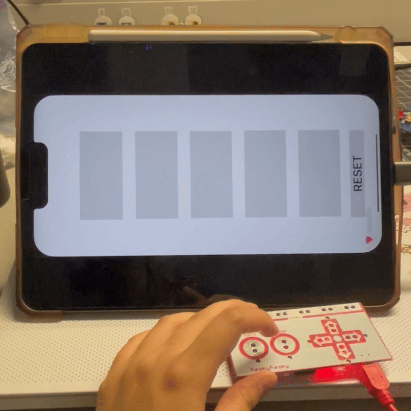 Using the Makey Makey alongside Protopie to experiment with an existing interactive project.