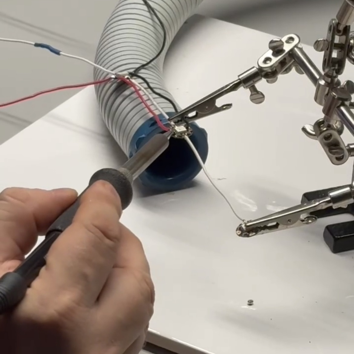 Making sure the fumes exit through the exhaust pipe.